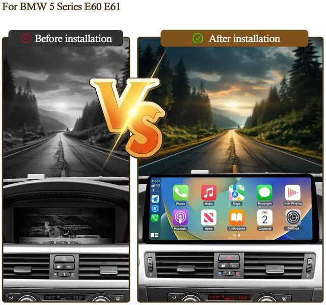 Alt view image 3 of 5 - 12.3 Inch CarPlay for BMW 3 5 Series E60 E61 E62 CCC 2005-2008 Andriod Auto Radio Upgrade Touch Screen Car Stereo Multimedia Linux System (Linux CCC System)