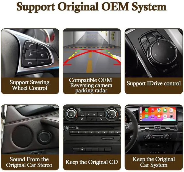 Alt view image 5 of 5 - 12.3 Inch CarPlay for BMW 3 5 Series E60 E61 E62 CCC 2005-2008 Andriod Auto Radio Upgrade Touch Screen Car Stereo Multimedia Linux System (Linux CCC System)