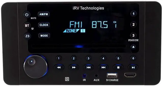 Alt view image 3 of 5 - Car Stereo with Bluetooth,IRV Technology iRV63 Independent Zone 3 Wireless RV Radio,Supports HDMI ARC,APP,Digital Surround Sound,A&FM,DVD,MP4,CEC,NFC,Clock,3 Zones Wall Mount Car Audio Receiver