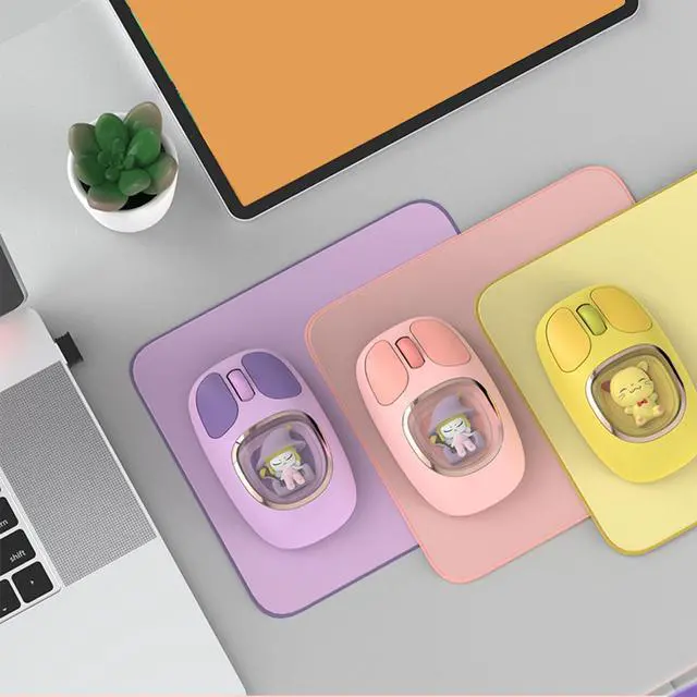Alt view image 2 of 5 - Tangxi Cute Wireless Mouse, 2.4G BT3.0 BT5.0 Tri Mode Bluetooth Mouse, Silent Operation & Ergonomic with RGB Backlight, for Laptops Tablets Computers Working Gaming (Pink)