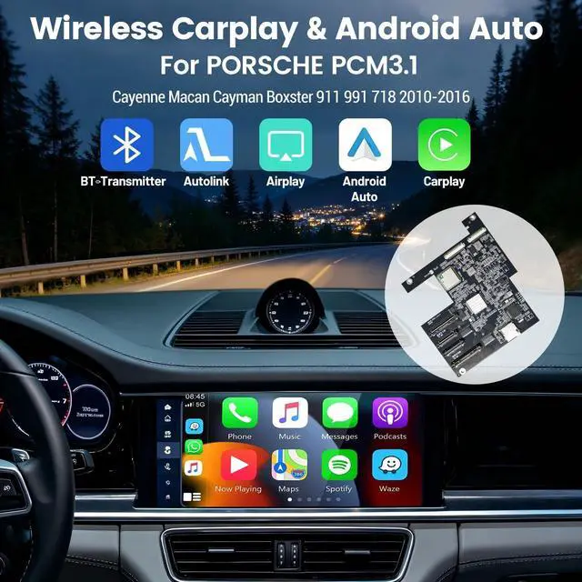 Alt view image 2 of 5 - HMYC PCM3.1 Wireless Carplay Android Auto Module for Porsche Panamera Cayenne Macan Cayman Boxster 911 718, NEW Upgrade Carplay Retrofit Kit Decoder,Support MirrorLink Original car Control