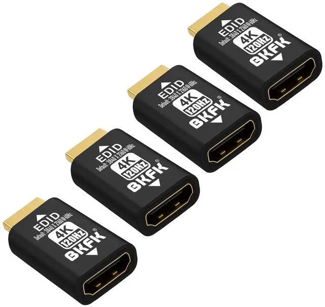Main image of BKFK HDMI EDID Emulator, Passthrough Display Adapter, Default Resolution Dummy Plug, Headless Ghost for HDMI Switches, Extenders, AV Receivers, Video Splitters (4K-3840X2160@120Hz-4P)