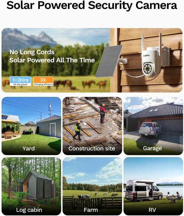 Alt view image 5 of 5 - LongPlus 2K Solar Security Camera Outdoor Wireless for Home Surveillance