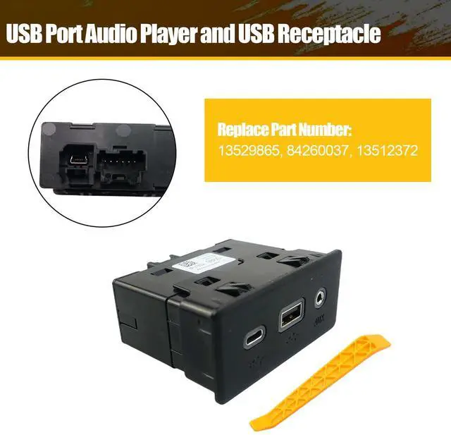 Alt view image 2 of 5 - Audio Player and USB Receptacle Fit for Chevy Malibu Equinox for Buick Encore GX for GMC Terrain Center Console Receptacle 13529865 84260037 13512372