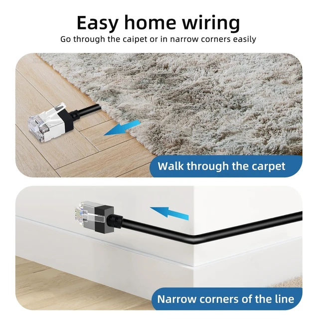 Alt view image 4 of 5 - Ultra Thin Cat6 Ethernet Cable 15FT 5Pack, Gigabit UTP Network Cable