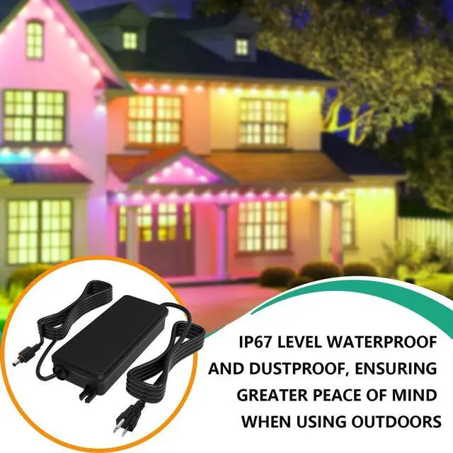 Alt view image 3 of 5 - 36V Waterproof Power Adapter for Govee Permanent Outdoor Lights H705D H705E H705F Replacement Power Supply Cord Not Applicable to Other Brands and Models