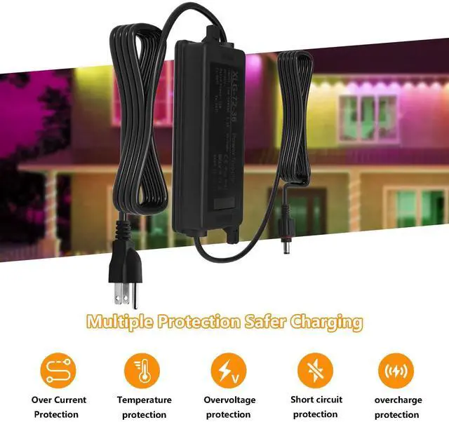Alt view image 5 of 5 - 36V Waterproof Power Adapter for Govee Permanent Outdoor Lights H705D H705E H705F Replacement Power Supply Cord Not Applicable to Other Brands and Models