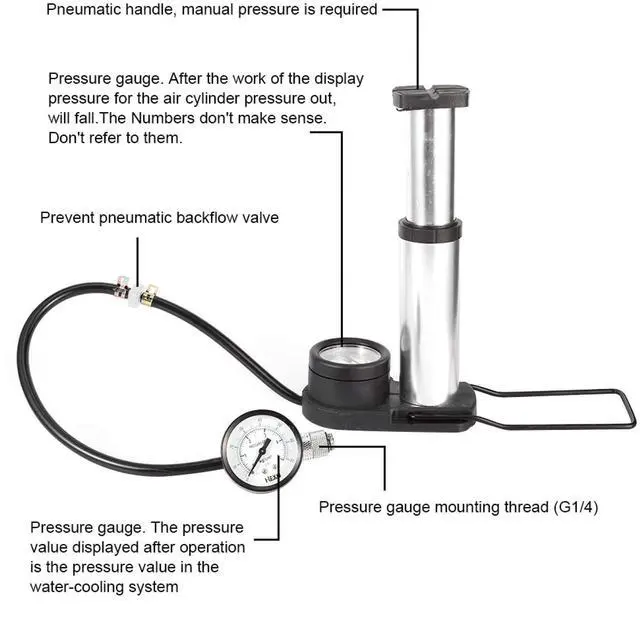 Alt view image 3 of 5 - Heayzoki Water Cooling System Pressure Gauge,Double Barometer,Computer Water Leakage Tester,Cooling System Air Pressure Guage,for PC Computer Water Cooling System