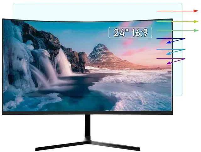 Main image of YINOVEEN 24 Inch Anti Blue Light Screen Protector For Universal Diagonal 24" With Aspect Ratio 16:9 Standard/Curved Monitor &Touchscreen, Protection Eyes Filter