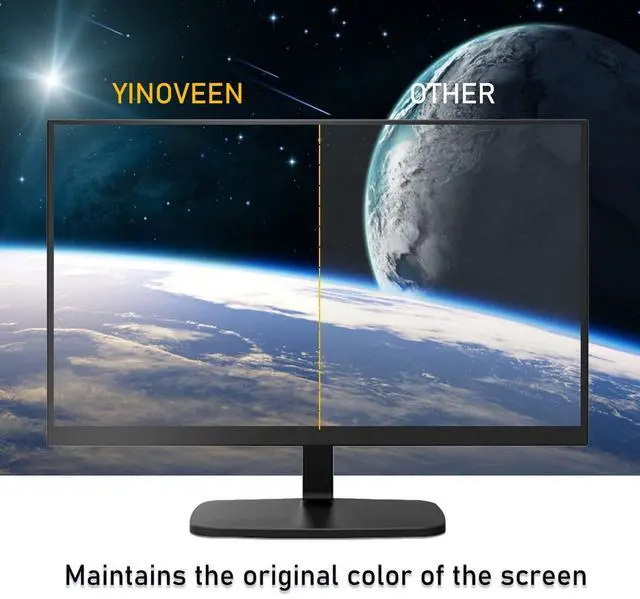 Alt view image 5 of 5 - YINOVEEN 24 Inch Anti Blue Light Screen Protector For Universal Diagonal 24" With Aspect Ratio 16:9 Standard/Curved Monitor &Touchscreen, Protection Eyes Filter