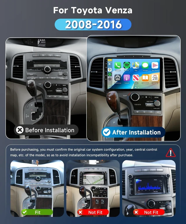 Alt view image 2 of 5 - METEESER8Core 6+128G Car Stereo for Toyota Venza 2008 2009 2010 2011 2016
