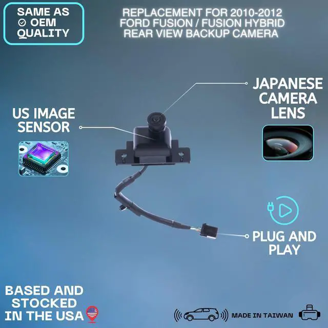 Alt view image 2 of 5 - Backup Camera Replaces for 2010 2011 2012 Ford Fusion/Fusion Hybrid OE Part # AE5Z19G490A AE5T19G490BC (AE5Z-19G490-A, AE5T-19G490-BC)