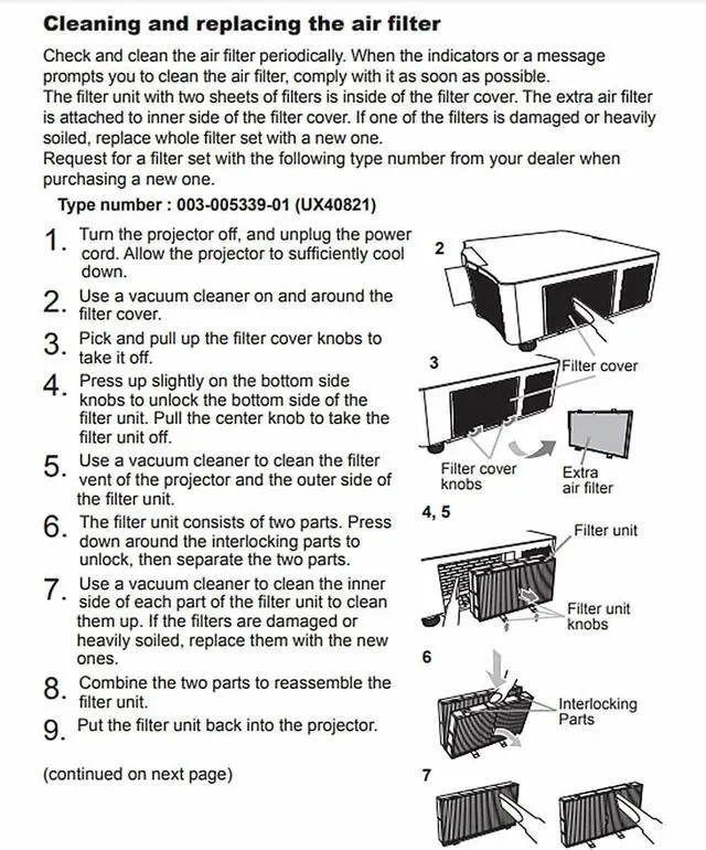 Alt view image 5 of 5 - AOERUOW UX40821 / 003-005339-01 Replacement Projector Air Filter for Christie LW651i,LW751i,LW751i-D,LWU601i,LWU601i-D,LWU701i,LX801i for HITACHI CP-WU8600B,CP-WU8700W,CP-WX8650B,CP-X8800B,CP-X8800W