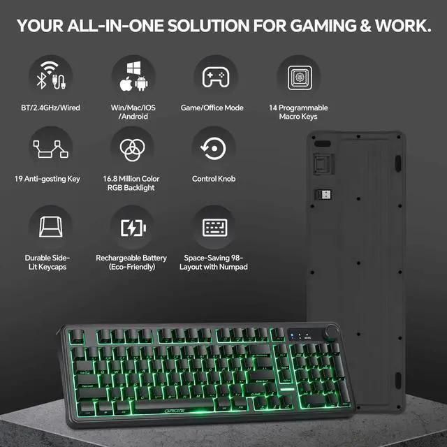 Alt view image 2 of 5 - CHONCHOW Gaming Keyboard G810