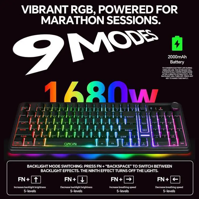 Alt view image 5 of 5 - CHONCHOW Gaming Keyboard G810