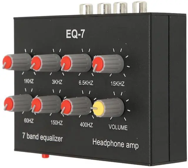 Main image of DC5-12V 7 Band Sound Equalizer, 12dB High Bass Adjustment, Input Output Dual Channel Digital Equalizer, Aluminum Alloy Material, Compatible with Headphones