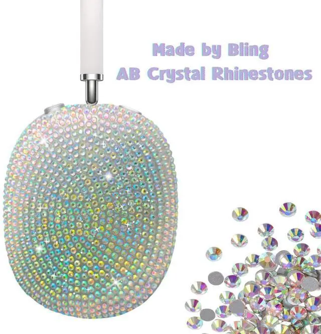 Alt view image 3 of 5 - Cute Rhinestone Cover for Airpods Max, Bling Apple Headphone Case Sparkling Glitter Airpod pro max Ear Covers Protective Accessories