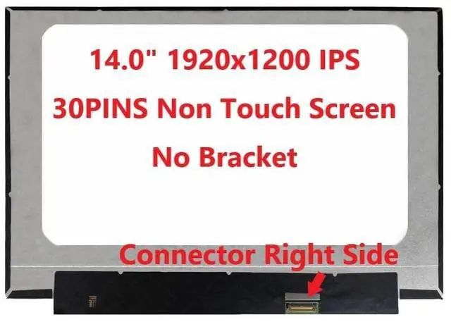 Alt view image 3 of 5 - Fullcom New LCD Replacement Screen (Non Touch) 14.0 Inch IPS (No Brackets) B140UAN03.3 WUXGA 1920x1200 30 Pin Matte for Laptop/Display/Screen/LCD Application