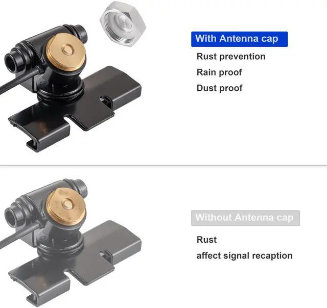 Alt view image 4 of 5 - Eifagur Adjustable NMO Antenna Lip Hatchback Mount W/NMO Mount Cap UHF PL-259 Male 16.5 ft Cable for Vehicle Truck Car Ham Mobile GMRS Radio No Drill Installation