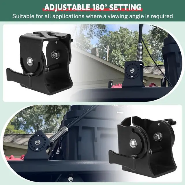 Alt view image 3 of 5 - Folding Antenna Mount, Folding Antenna Mount for Crossbars and Platforms, Flags, Pioneer Platform, Vortex and Heavy Duty Bars Applications CB Radio Antennas, LED Fog Lights, Truck LED Lights and More