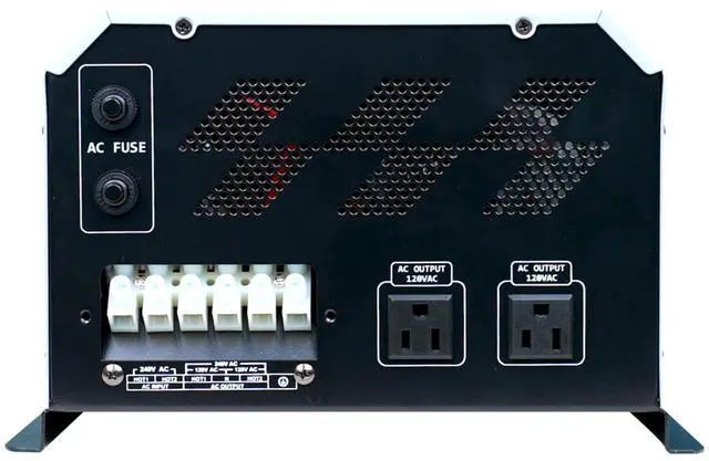 Alt view image 3 of 5 - Ampinvt 5000W Off Grid Pure Sine Wave Power Inverter 48V DC to 120/240V AC Split Phase with Battery AC Charger, 15000W Surge,Low Frequency Solar Inverter for Home