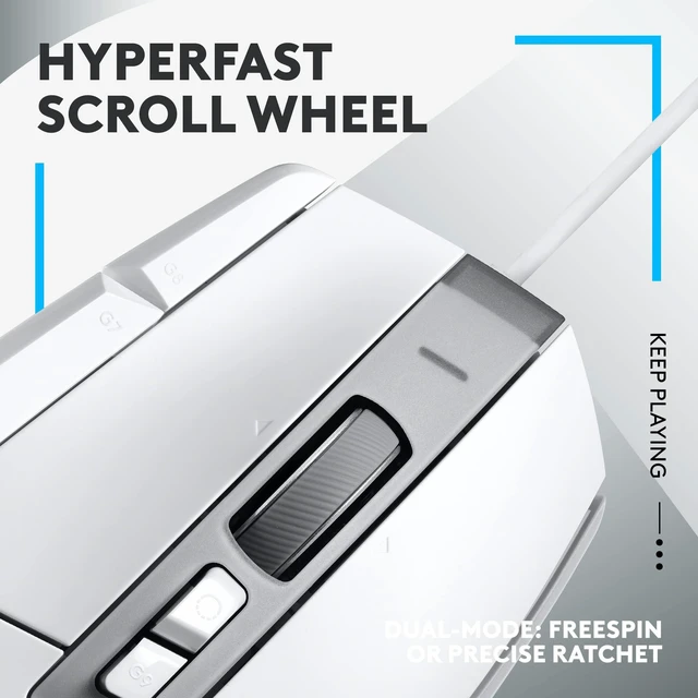 Alt view image 3 of 7 - 502 X Wired Gaming Mouse - White | Optical Switches, 13 Buttons, Infinite Scroll, PC/MacOS Compatible