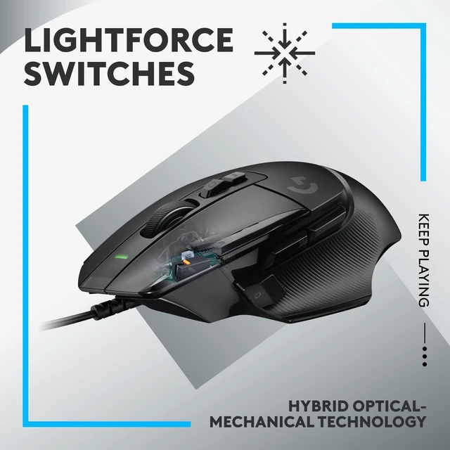 Alt view image 2 of 7 - 502 X Wired Gaming Mouse - Black | Optical Switches, 13 Buttons, Infinite Scroll, PC/MacOS Compatible