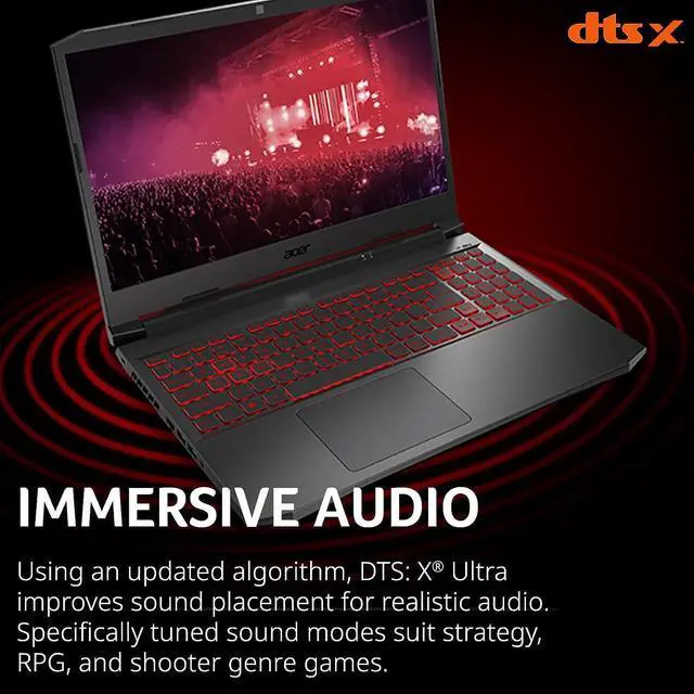 Alt view image 3 of 7 - Acer Nitro 5 15 Gaming Laptop, 15.6" FHD 144Hz Display, Intel Core i7-11800H 8 cores processor, NVIDIA GeForce RTX 3050 Ti 4GB GDDR6, 32GB DDR4  2TB PCIe SSD, Wi-Fi 6 Backlit Keyboard, Windows 11