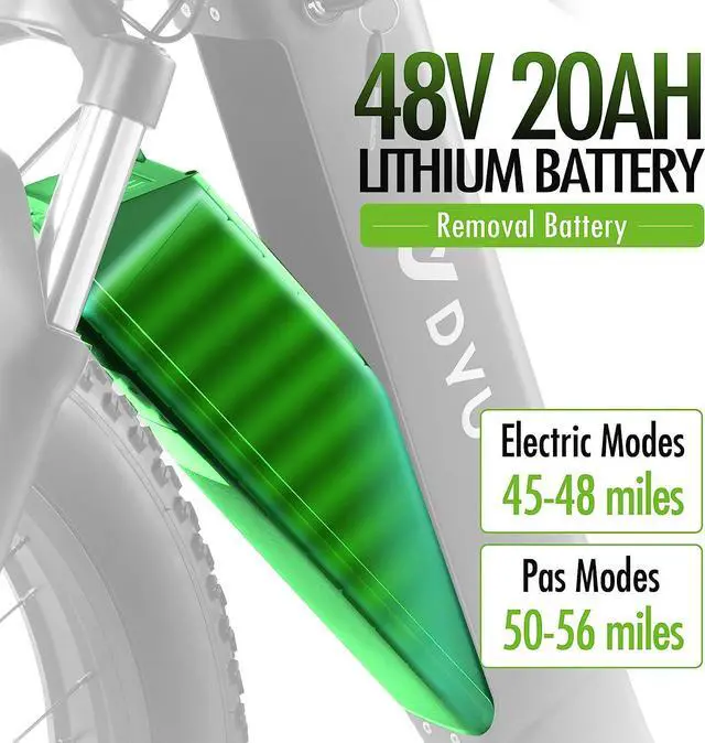Alt view image 5 of 7 - DYU 26" 4.0 Fat Tire Electric Bike for Adults, 750W 48V 20AH, 1100Wh LG Battery, Up to 80 Miles, Shimano 7-Speed Gear, Dual Shock Absorber Mountain Ebike, Complies to UL2849