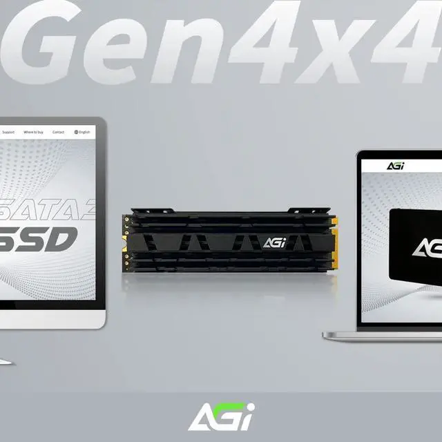 Alt view image 4 of 7 - AGI 1TB AI838 PCIe NVMe M.2 Gen4x4 DRAM Cache 3D TLC NAND Flash Internal Solid State Drive SSD with Heat Sink (R/W Speed up to 7400/5500 MBs) Level up PC/Laptop Memory and Storage with Gen 4 Speed