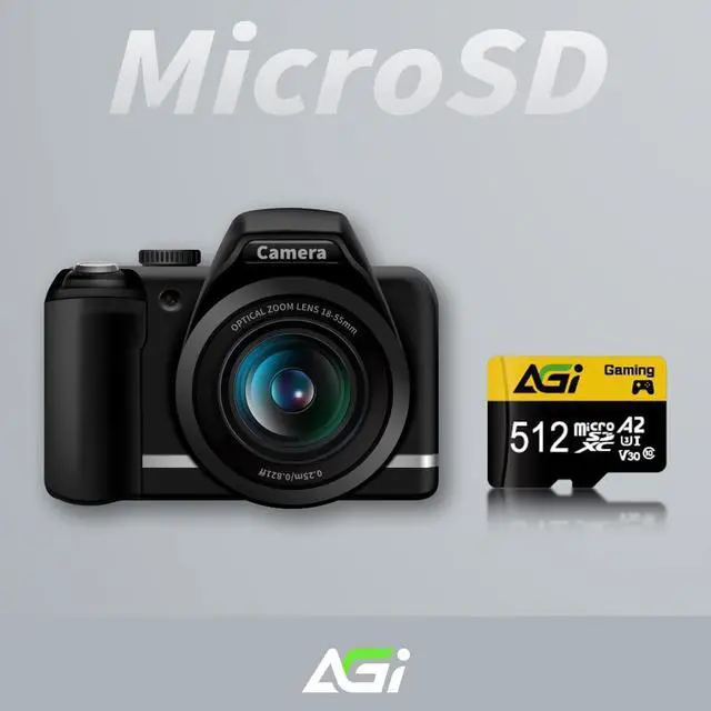Alt view image 7 of 7 - AGI 512GB TF138 MicroSDXC Memory Card C10 U3 V30 A2 Micro SD (R/W Speed up to 98/70 MBs) SD Card Adapter is accompanied for Using with DSLRs, camcorders and Other SD-Compatible Devices