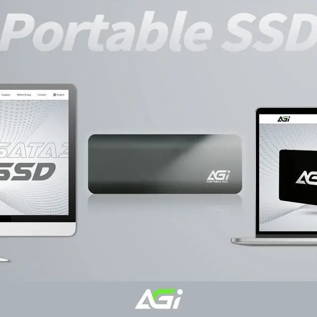 Alt view image 4 of 10 - AGI 1TB ED198 PCIe Portable External SSD, (R/W Speed up to 1024/939 MB/s) USB 3.1 Gen2 Type-C to Type-C/Type-A Cable, Aluminum Housing.