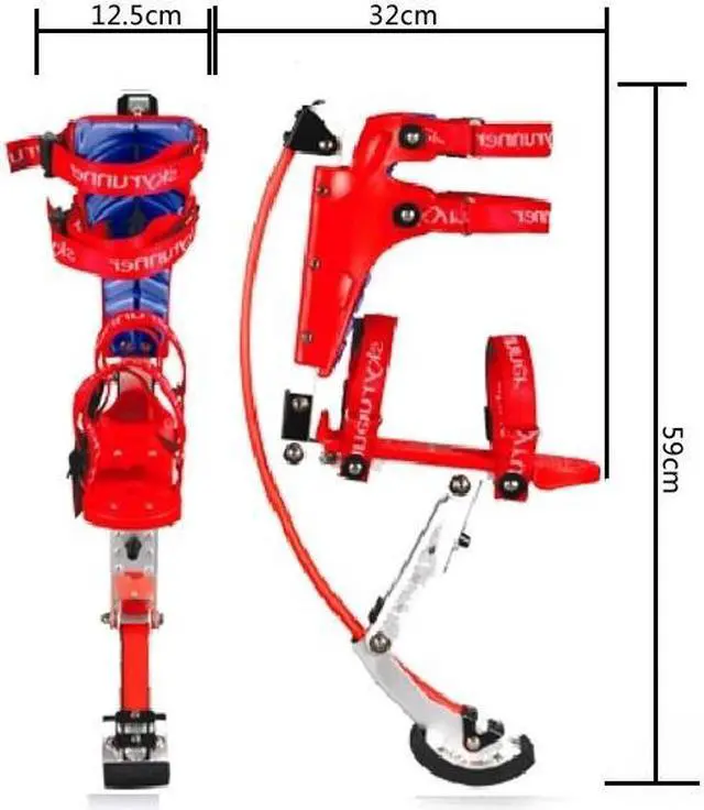 Alt view image 6 of 7 - Skyrunner Kids/Child Youth Kangaroo Shoes Jumping Stilts Fitness Exercise (88-132lbs/40-60kg) Red