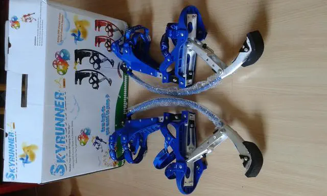 Alt view image 7 of 7 - Skyrunner Kids/Child Youth Kangaroo Shoes Jumping Stilts Fitness Exercise (88-132lbs/40-60kg) Blue
