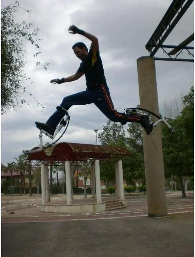 Alt view image 3 of 7 - Skyrunner Adult Kangaroo Shoes Jumping Stilts Men Women Fitness Exercise (155~200 Ibs/70~90kg) Bouncing Shoes (Black)