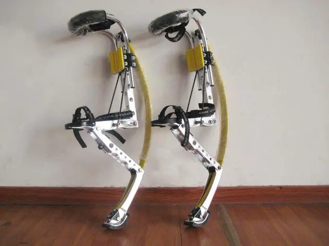Alt view image 5 of 7 - Skyrunner Adult Kangaroo Shoes Jumping Stilts Men Women Fitness Exercise (155~200 Ibs/70~90kg) Bouncing Shoes Yellow