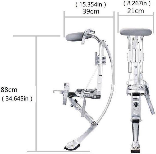 Alt view image 3 of 7 - Skyrunner Adult Kangaroo Shoes Jumping Stilts Men Women Fitness Exercise (155~200 Ibs/70~90kg) Bouncing Shoes Silver