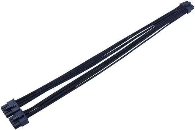 Alt view image 5 of 5 - X-Enlazar Superior 600W PCIe 5.0 (Gen 5.0) 12VHPWR PSU Cable / Black / Dual 6+2pin to 12+4pin Cable (7+8pin) / Mesh Paracord Sleeving