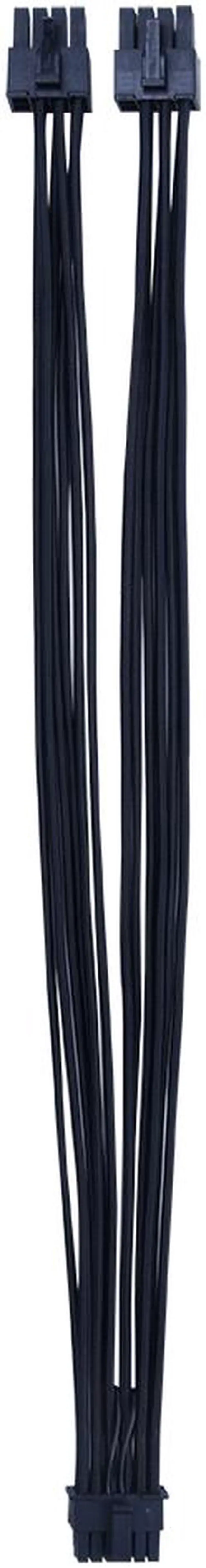 Alt view image 4 of 5 - X-Enlazar Superior 600W PCIe 5.0 (Gen 5.0) 12VHPWR PSU Cable / Black / Dual 6+2pin to 12+4pin Cable (7+8pin) / Mesh Paracord Sleeving