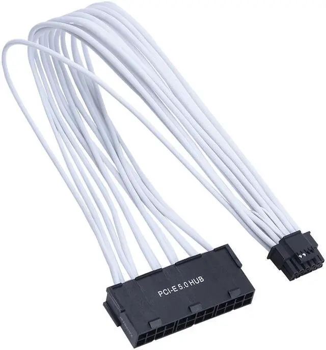 Main image of X-Enlazar Superior Triple 6+2pin to 12VHPWR Extension Cable 300mm / 600W PCIe 5.0 (Gen 5.0) 12V-2x6 PSU Cable / Mesh Paracord Sleeving / White