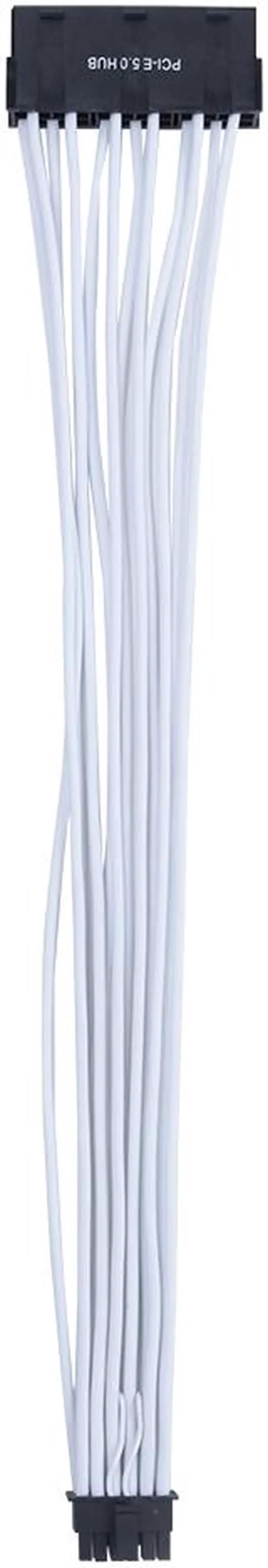 Alt view image 4 of 5 - X-Enlazar Superior Triple 6+2pin to 12VHPWR Extension Cable 300mm / 600W PCIe 5.0 (Gen 5.0) 12V-2x6 PSU Cable / Mesh Paracord Sleeving / White
