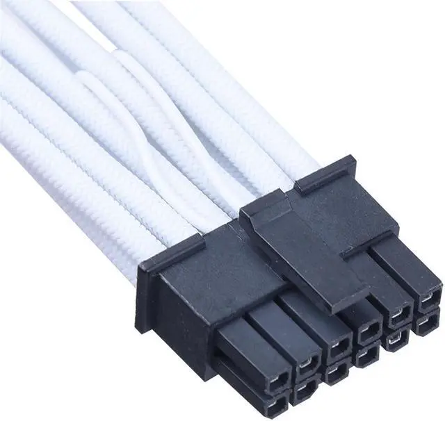 Alt view image 3 of 5 - X-Enlazar Superior Dual 6+2pin to 12VHPWR Extension Cable 300mm / 600W PCIe 5.0 (Gen 5.0) 12+4pin PSU Cable / Mesh Paracord Sleeving / White