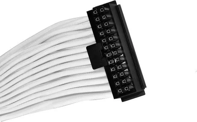 Alt view image 3 of 7 - X-Enlazar Individual Sleeved Extension Cable Kit for Power Supply /PSU Cable M/B 24-PIN/ CPU 8-PIN VGA / 8-PIN / 12VHPWR(PCIe 5.0 600W / Gen 5)*1 / Type-A 90 Degree Patent 16AWG White