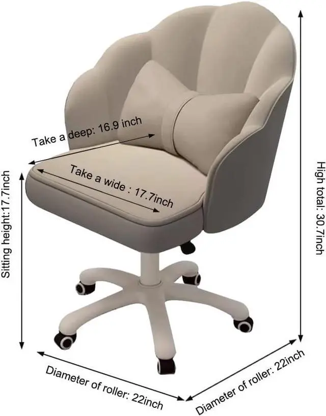 Alt view image 2 of 7 - Home Office Desk Butterfly Chair with Mid-Back Upholstered Modern Tufted Computer Task Chair Swivel Height Adjustable Velvet Accent Chair