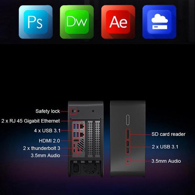 Intel NUC 9 Ghost Canyon Intel® Core i9-9980HK, Intel UHD 630