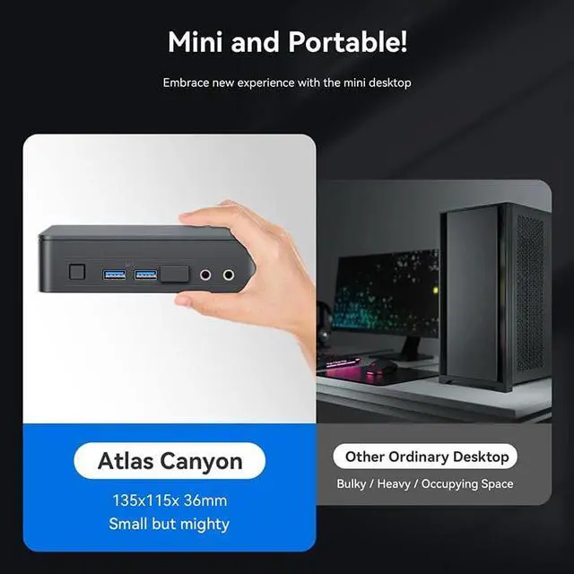 Alt view image 4 of 7 - Intel NUC Mini PC Celeron N5105 Processor 4 Core 2.0-2.9GHz UHD Graphics Support 4K Windows 10 11 HDMI DP 1.4 Bluetooth 5.1 Intel Celeron N5105 8GB / 256GB SSD
