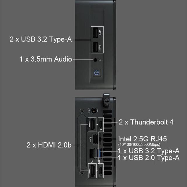 Alt view image 6 of 6 - Intel NUC 12 Pro, Newest 12th Gen Core i5-1240P, 16GB+512GB, Intel Iris Xe Graphics 8K, WiFi 6E, Vesa Mounting Bracket, Built-in Windows 11 Pro US Power Cord included