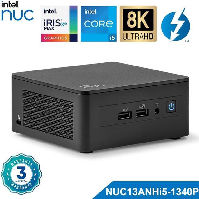 Intel NUC, NUC 13 Mini-PC Desktop, Intel Core i5-1340P-processor, 12 MB  L3-cache, inget operativsystem, grafik Intel® Iris™ Xe, Thunderbolt 4, Wi-Fi 6E
