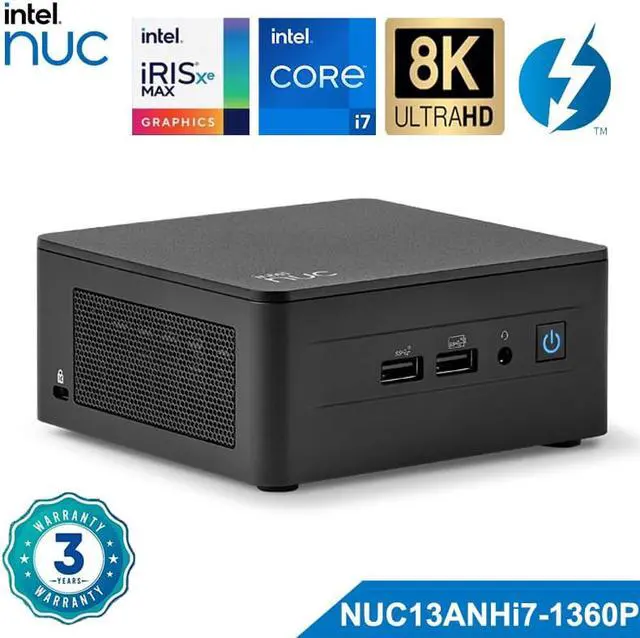 Main image of Intel nuc 13 Pro Arena Canyon NUC13ANHi7 Core i7-1360P Latest 13TH Gen Intel Core Processor Intel Iris Xe Graphics Wi-Fi 6E Thunderbolt 4 32G RAM 1T SSD US Power Cord included