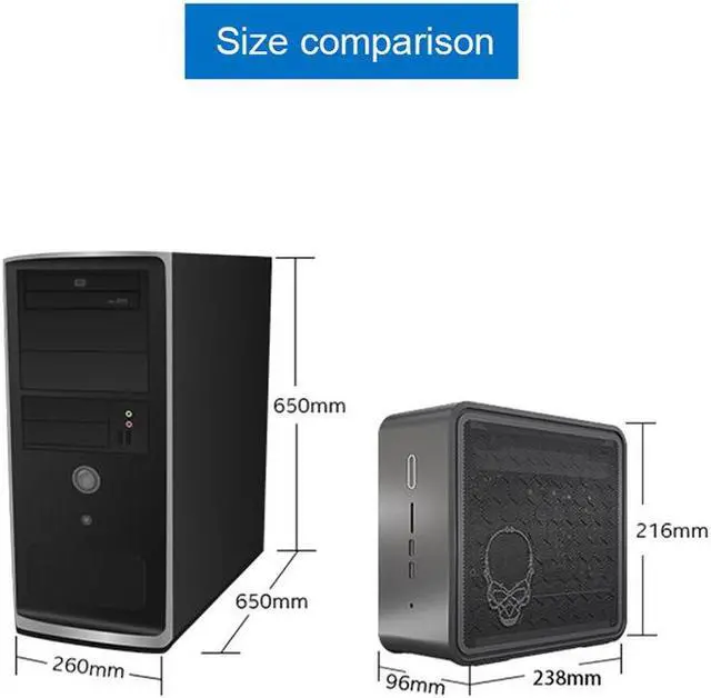 Alt view image 5 of 6 - Intel NUC 9 NUC9i9QNX Ghost Skull Canyon Core i9-9980H 16M Cache Up to 5.00 GHz UHD Graphics 630 4K Thunderbolt 3 Micro ATX Gaming Desktop PC 8GB RAM / 512GB SSD